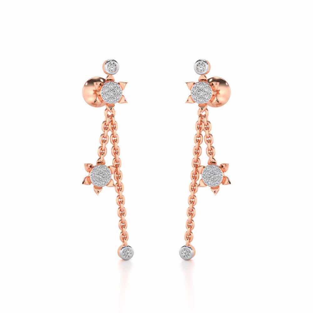 Starflies Silver Earrings - Rose Gold - Image 2