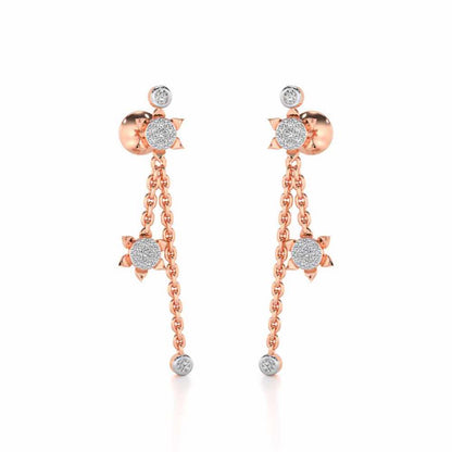 Starflies Silver Earrings - Rose Gold - Image 2