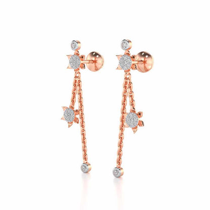 Starflies Silver Earrings - Rose Gold - Image 3