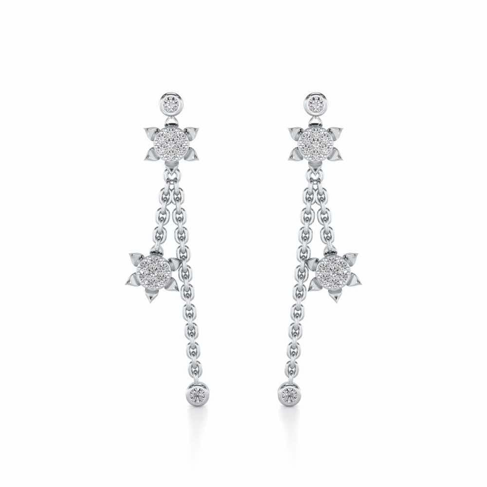 Starflies Silver Earrings - White Gold - Image 1