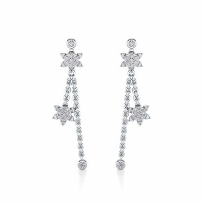 Starflies Silver Earrings - White Gold - Image 1