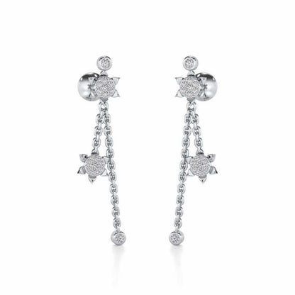 Starflies Silver Earrings - White Gold - Image 2