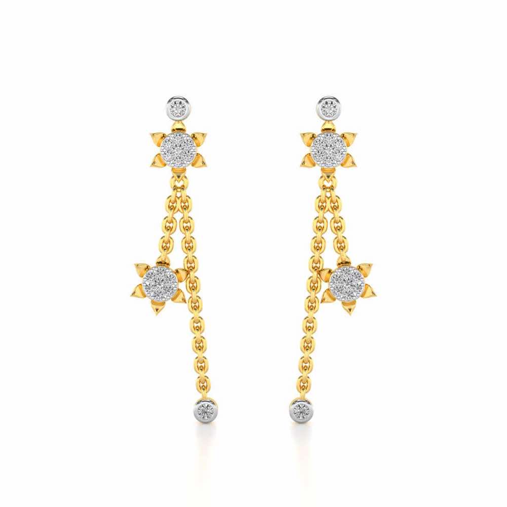 Starflies Silver Earrings - Yellow Gold - Image 1