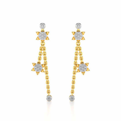 Starflies Silver Earrings - Yellow Gold - Image 1