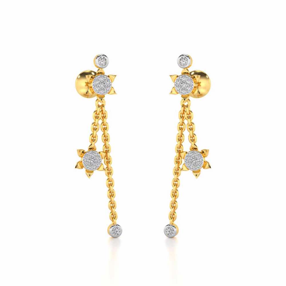Starflies Silver Earrings - Yellow Gold - Image 2