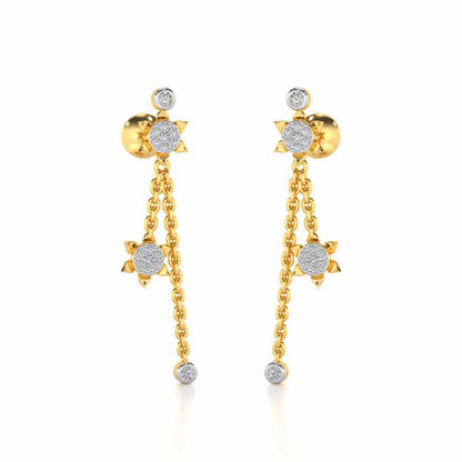Starflies Silver Earrings - Yellow Gold - Image 2