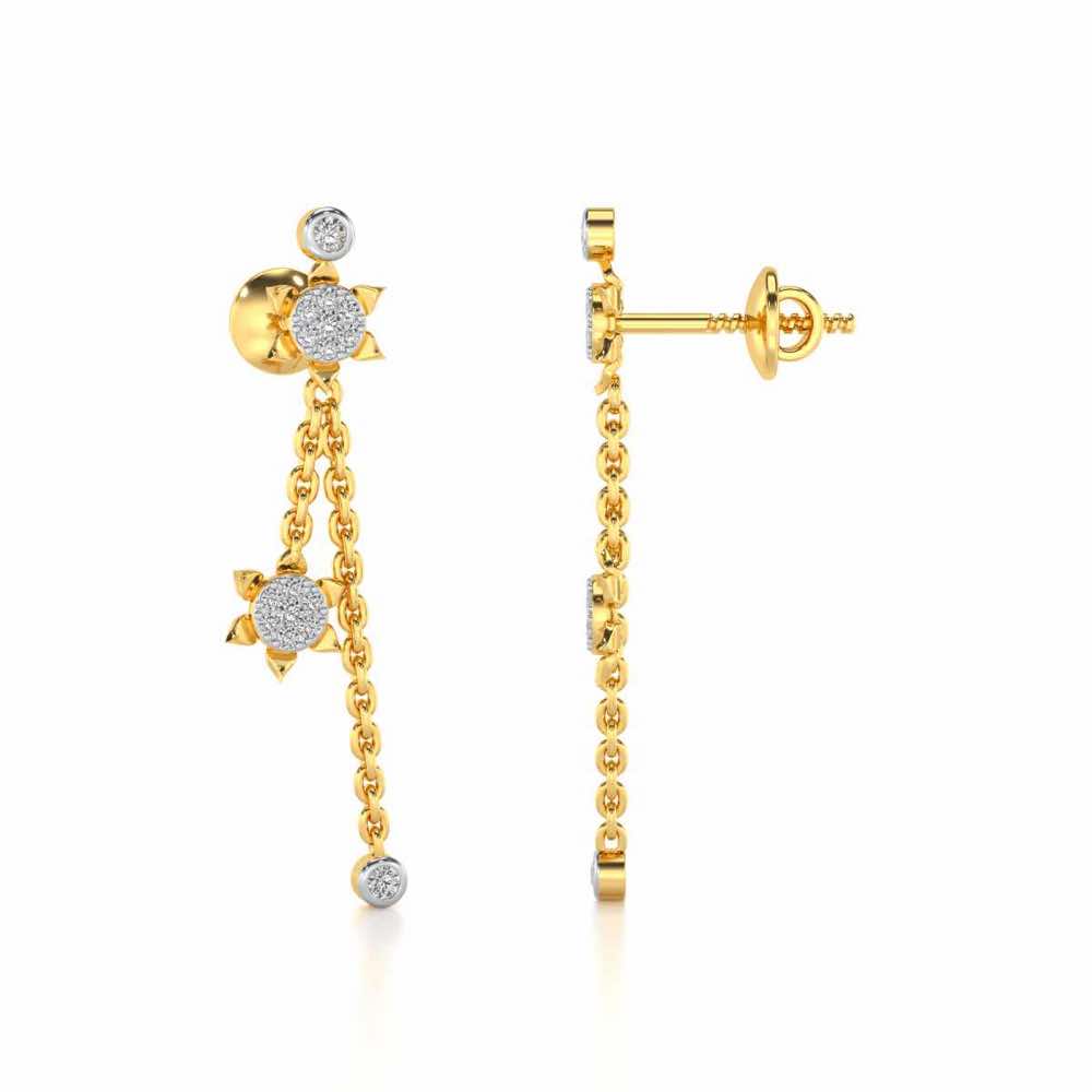 Starflies Silver Earrings - Yellow Gold - Image 4