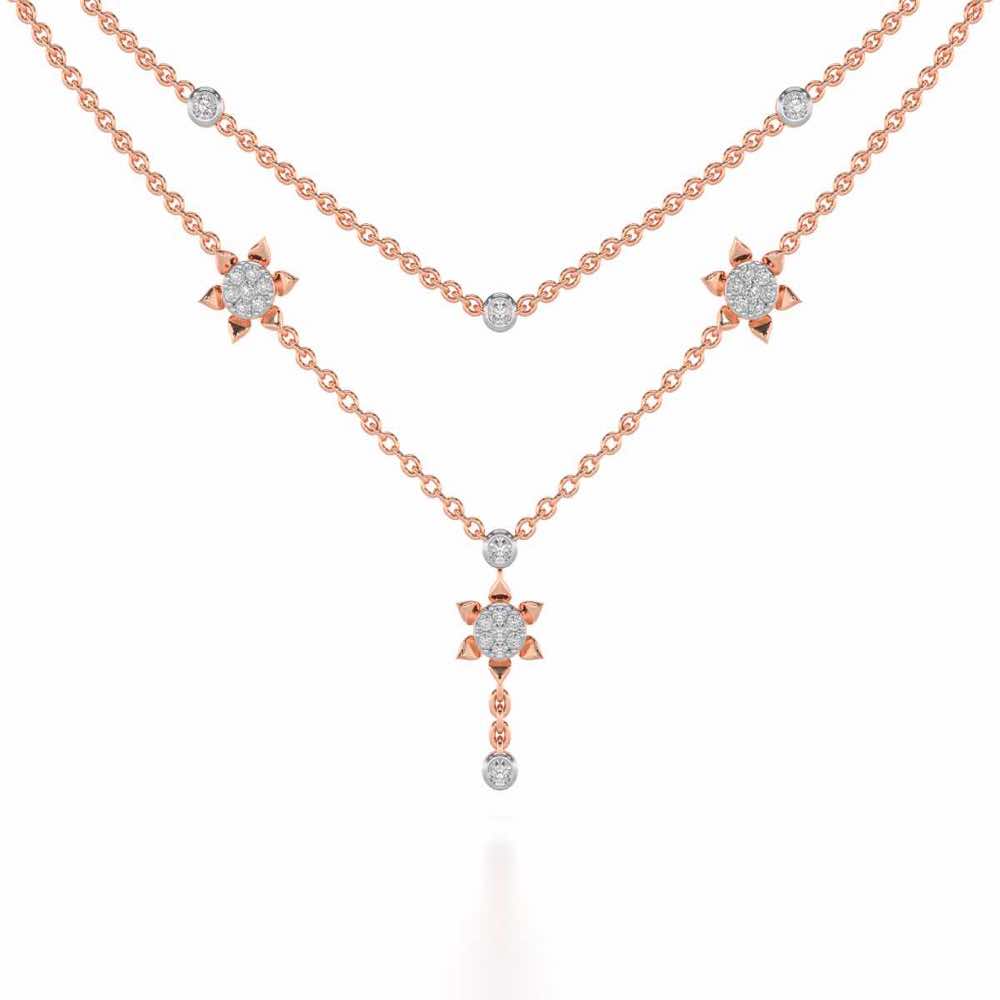 Starflies Silver Necklace - Rose Gold - Image 1
