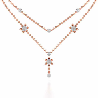 Starflies Silver Necklace - Rose Gold - Image 1