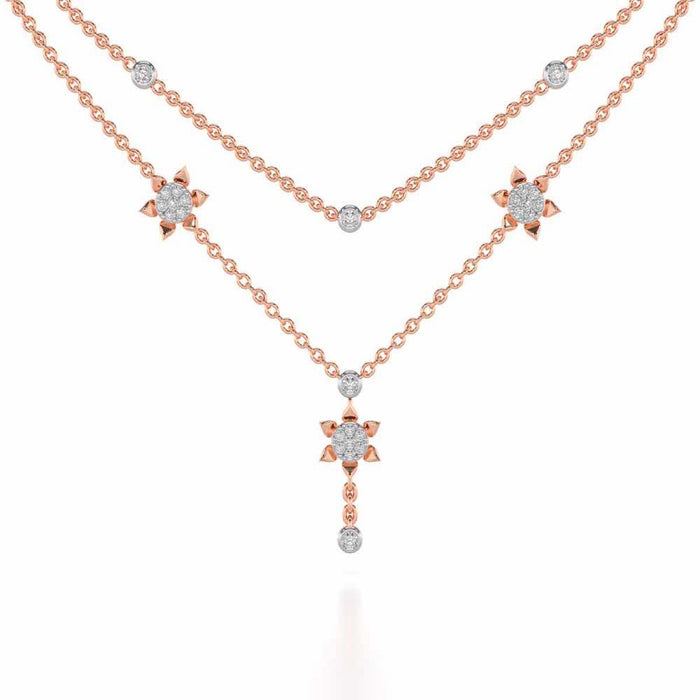 Starflies Silver Necklace - Rose Gold - Image 1