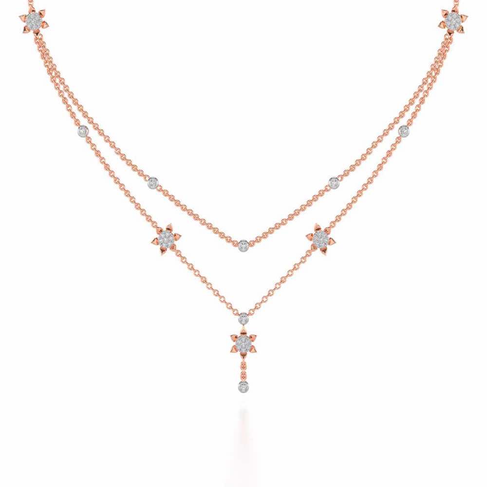 Starflies Silver Necklace - Rose Gold - Image 2