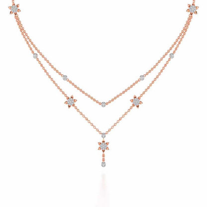 Starflies Silver Necklace - Rose Gold - Image 2