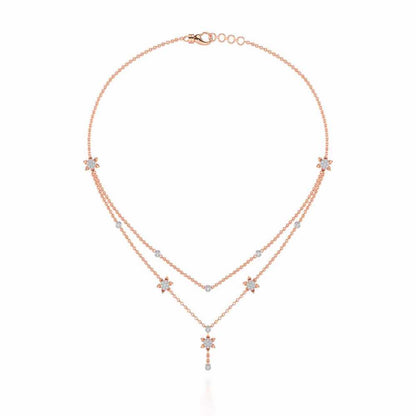 Starflies Silver Necklace - Rose Gold - Image 3