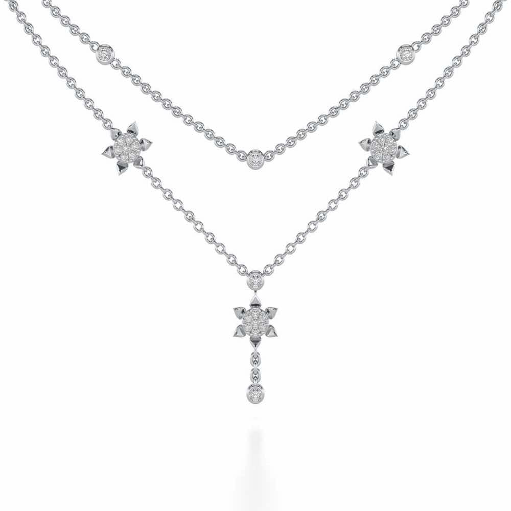 Starflies Silver Necklace - White Gold - Image 1