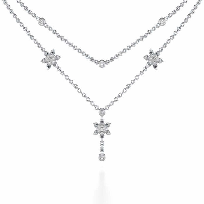 Starflies Silver Necklace - White Gold - Image 1