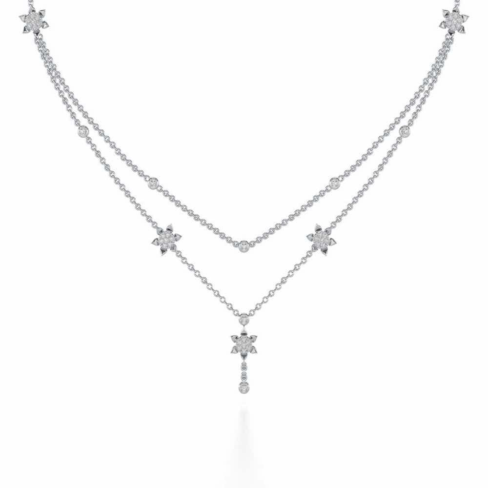 Starflies Silver Necklace - White Gold - Image 2