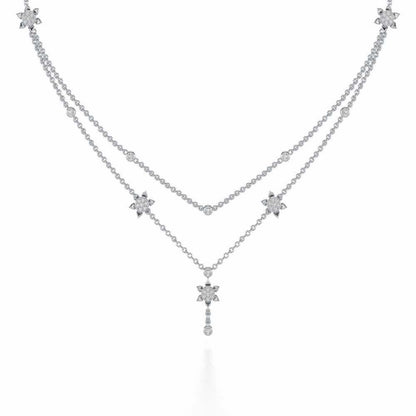 Starflies Silver Necklace - White Gold - Image 2