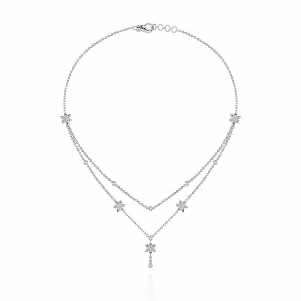 Starflies Silver Necklace - White Gold - Image 3