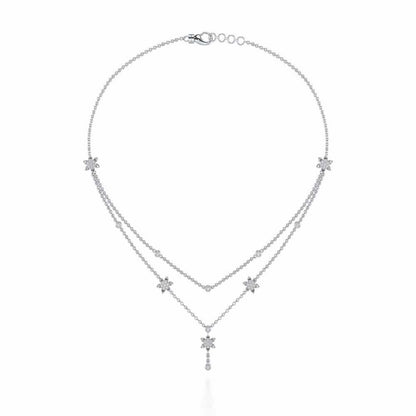 Starflies Silver Necklace - White Gold - Image 3