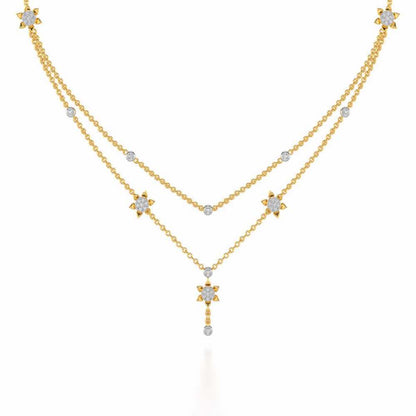 Starflies Silver Necklace - Yellow Gold - Image 2