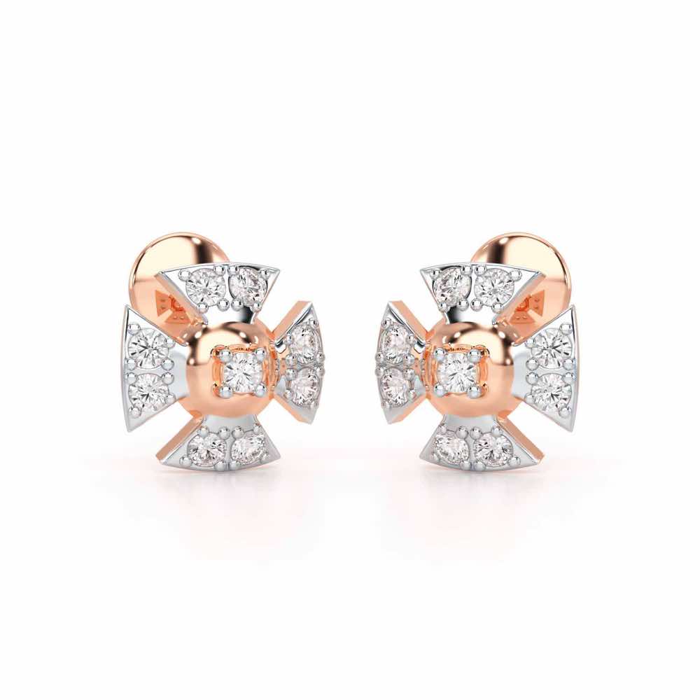 Starlight Serenade Silver Earrings - Rose Gold - Image 1