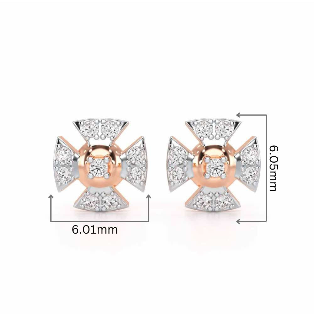 Starlight Serenade Silver Earrings - Rose Gold - Image 2