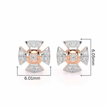 Starlight Serenade Silver Earrings - Rose Gold - Image 2