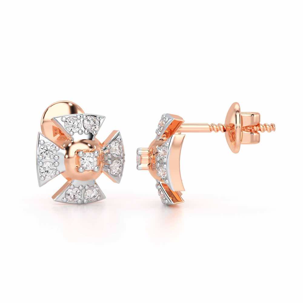 Starlight Serenade Silver Earrings - Rose Gold - Image 4