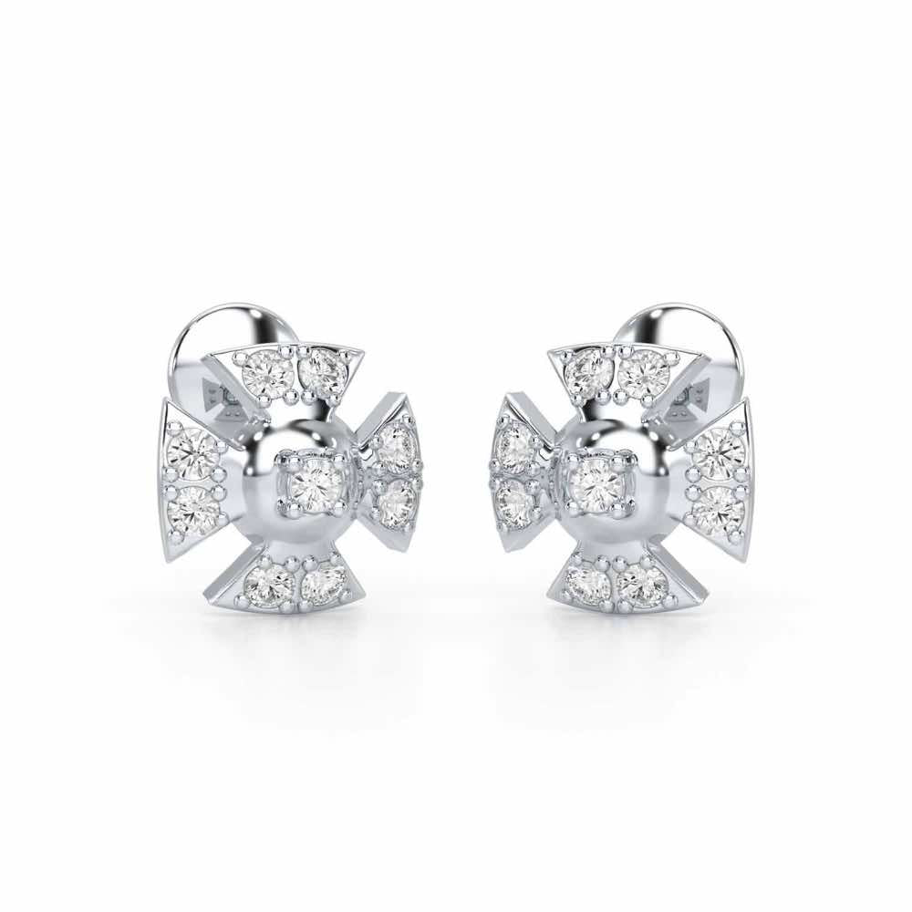 Starlight Serenade Silver Earrings - White Gold - Image 1
