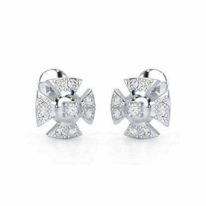 Starlight Serenade Silver Earrings - White Gold - Image 1