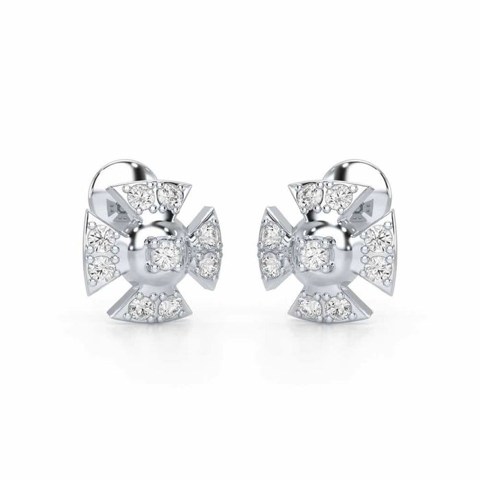 Starlight Serenade Silver Earrings - White Gold - Image 1