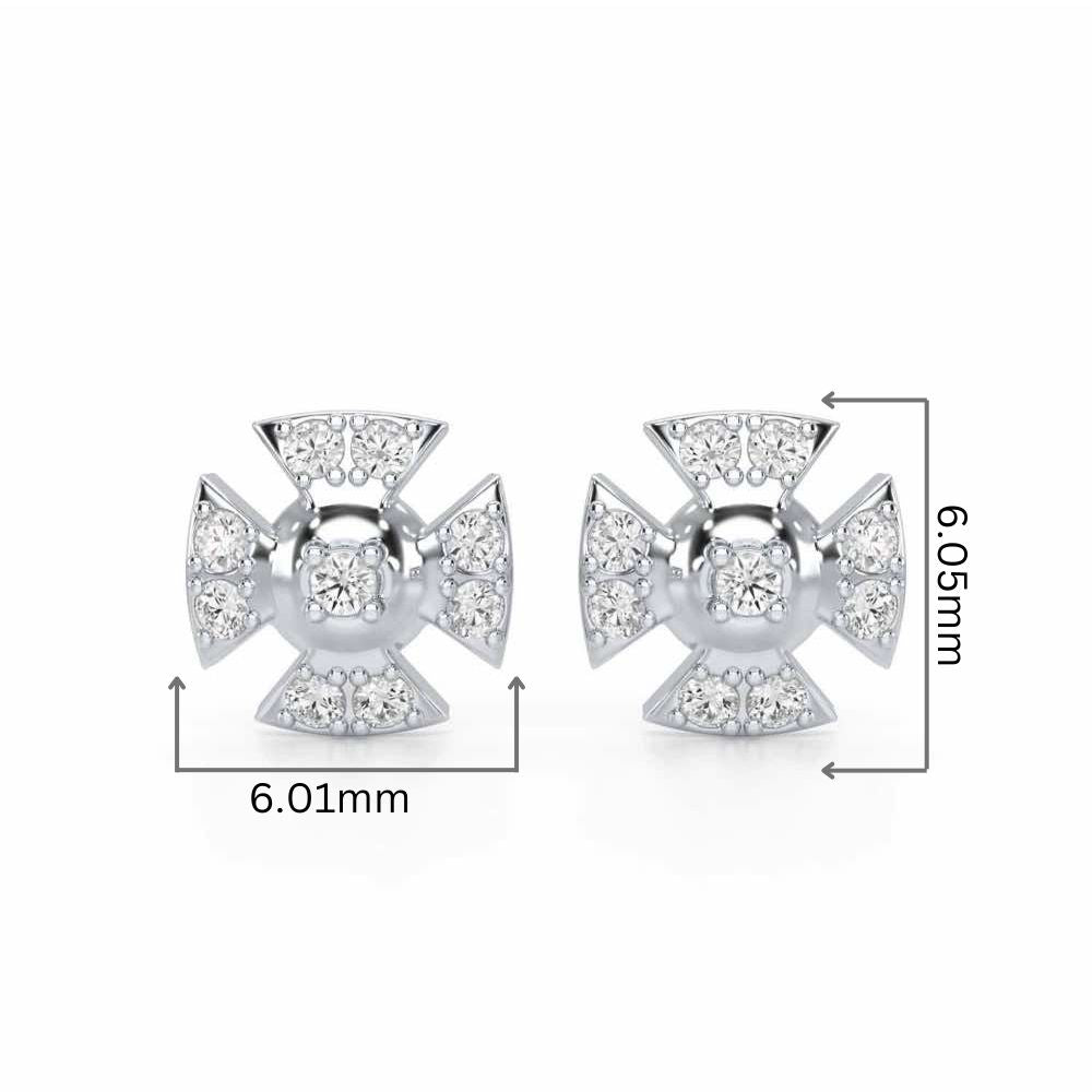 Starlight Serenade Silver Earrings - White Gold - Image 2