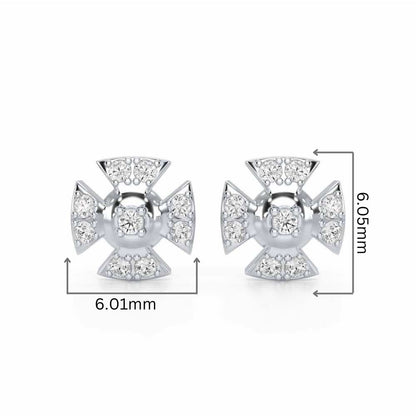 Starlight Serenade Silver Earrings - White Gold - Image 2
