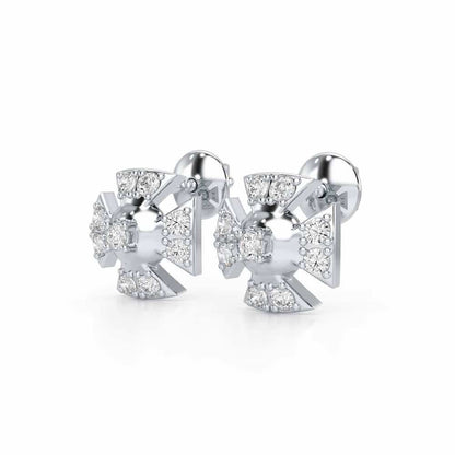 Starlight Serenade Silver Earrings - White Gold - Image 3