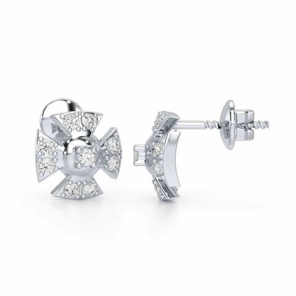 Starlight Serenade Silver Earrings - White Gold - Image 4