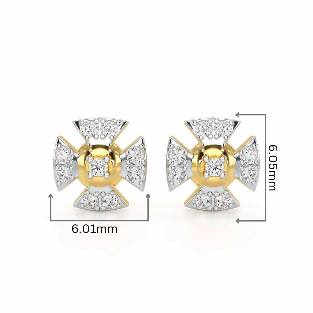 Starlight Serenade Silver Earrings - Yellow Gold - Image 2
