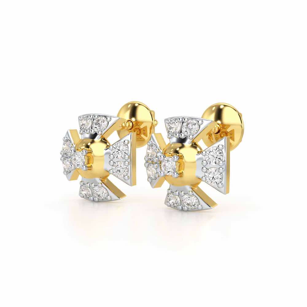 Starlight Serenade Silver Earrings - Yellow Gold - Image 3
