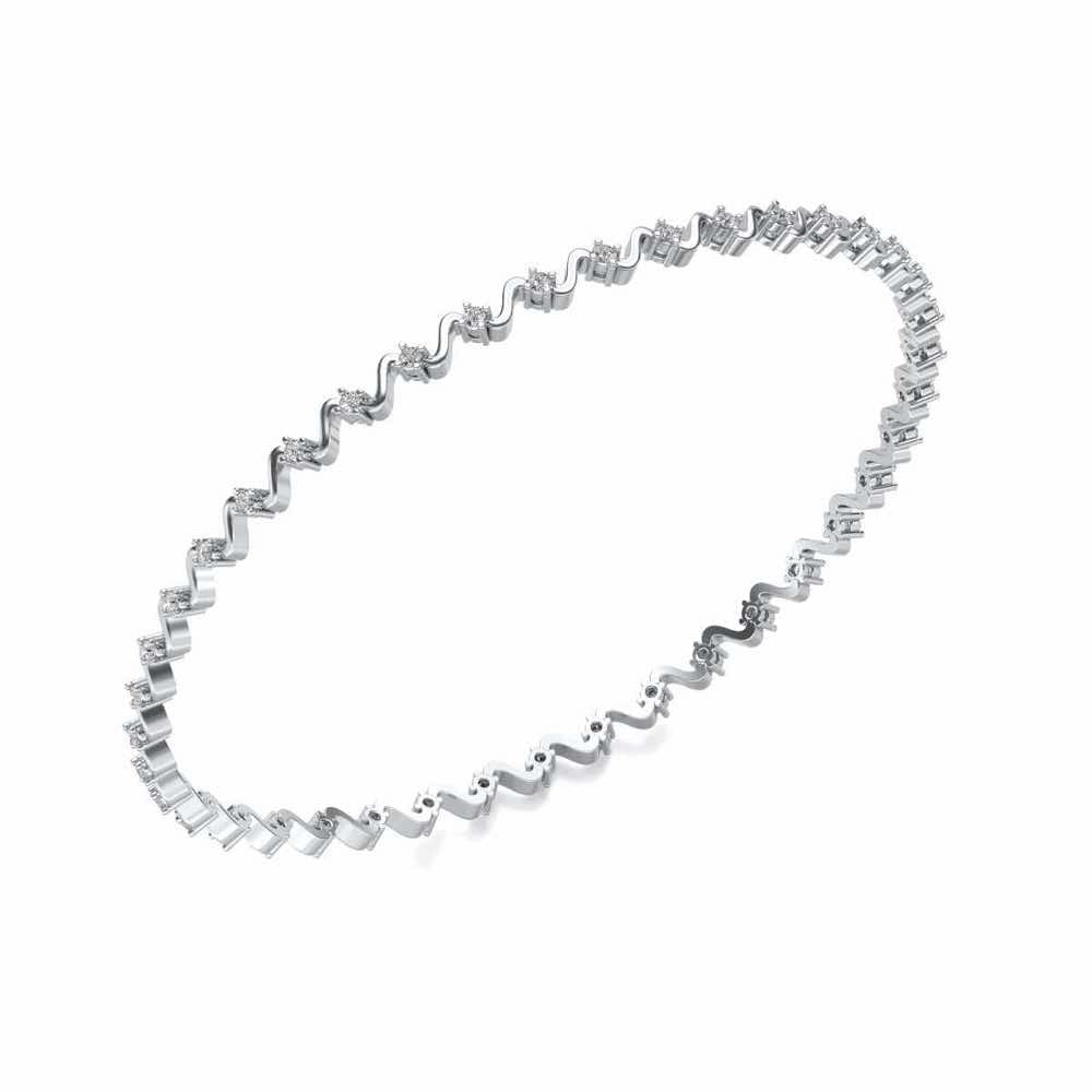 Starry Silver Bangles - White Gold - Image 1