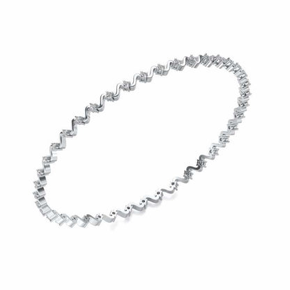 Starry Silver Bangles - White Gold - Image 1