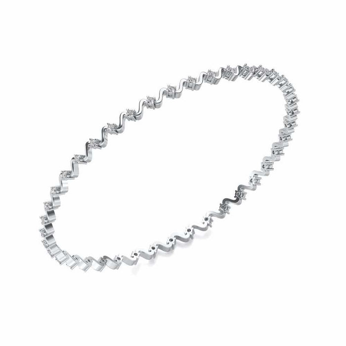 Starry Silver Bangles - White Gold - Image 1