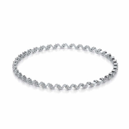 Starry Silver Bangles - White Gold - Image 2