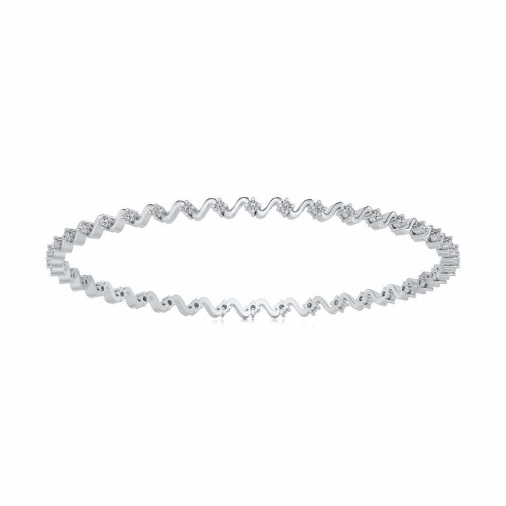 Starry Silver Bangles - White Gold - Image 5
