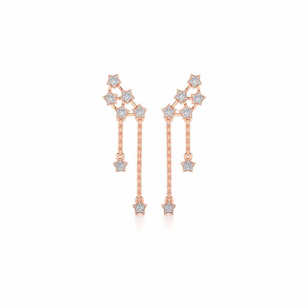 Starry Silver Danglers - Rose Gold - Image 1