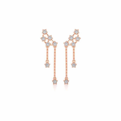 Starry Silver Danglers - Rose Gold - Image 1