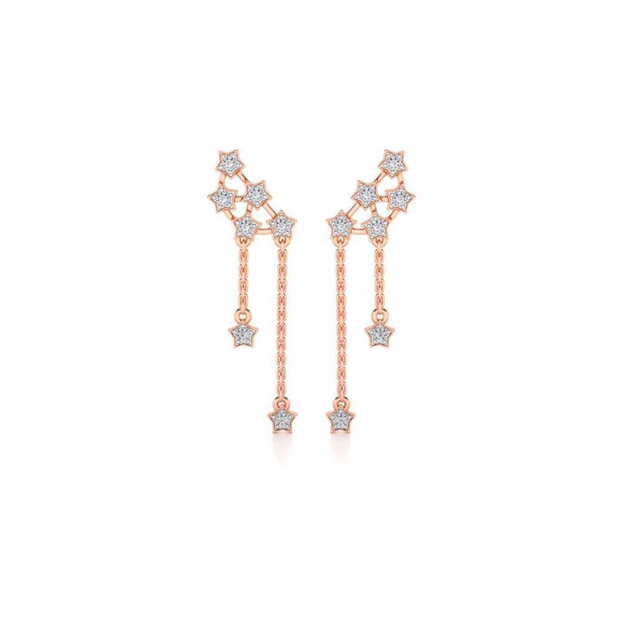 Starry Silver Danglers - Rose Gold - Image 1