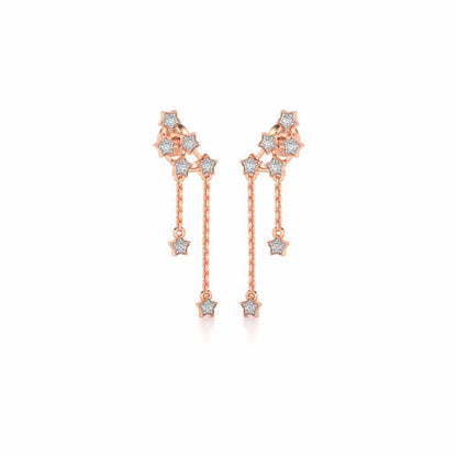 Starry Silver Danglers - Rose Gold - Image 2