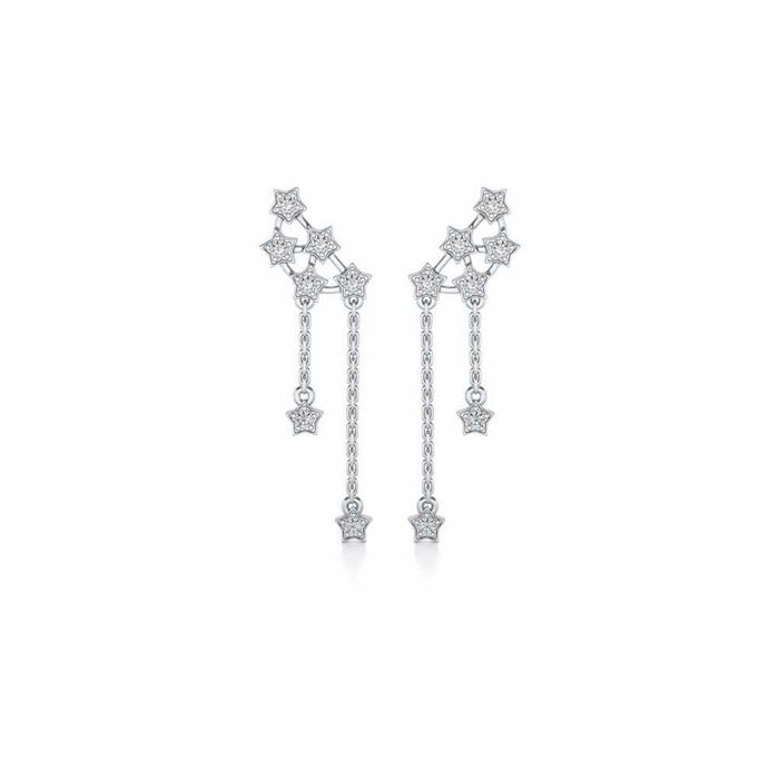 Starry Silver Danglers - White Gold - Image 1