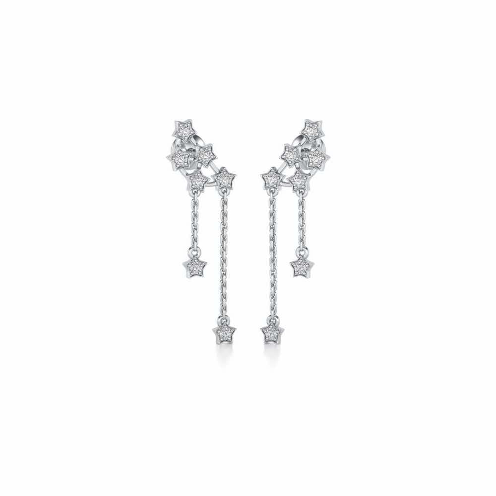 Starry Silver Danglers - White Gold - Image 2