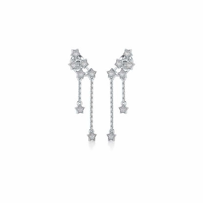 Starry Silver Danglers - White Gold - Image 2