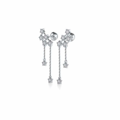 Starry Silver Danglers - White Gold - Image 3